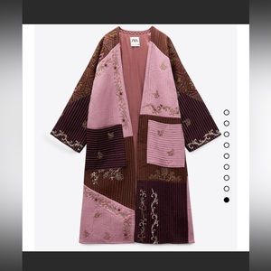 ZARA Limited Edition Embroidered Patchwork Kimono Coat.